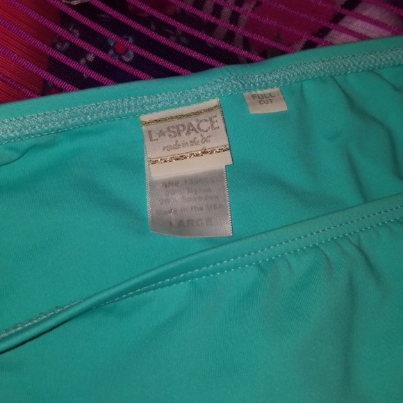 L*SPACE Teal Monique Full Cut Bikini Bottin NWOT - Picture 6 of 6